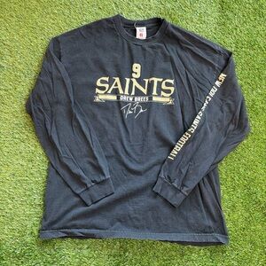 Saints Drew Brees Black Long Sleeve Shirt